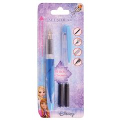 Set scolar fete - stilou si 2 rezerve cerneala, Frozen