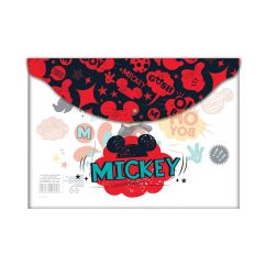 Mapa, plastic, A4, cu buton, Mickey Mouse