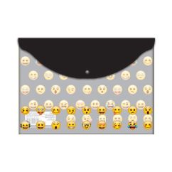 Mapa, plastic, A4, cu buton, Emoji