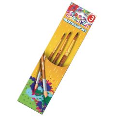 Pensule, varf ascutit, 3 buc/set, School Friendly