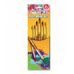 Pensule, varf ascutit, 6 buc/set, School Friendly