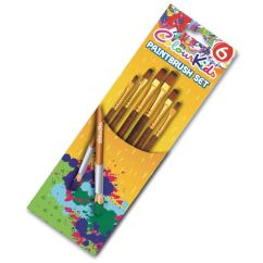 Pensule, varf tesit/plat, 6 buc/set, School Friendly