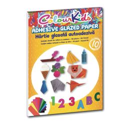 Hartie glasata A4, 10 culori/set, diferite culori, School Friendly