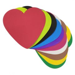 Hartie gumata inima, 14x15 cm, 1 mm, 12 buc/set, diverse culori, Standard