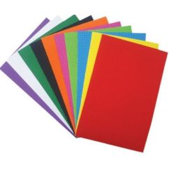 Hartie gumata A4, 3 mm, 10 coli/set, diverse culori, embosata flausata, Standard