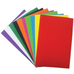 Hartie gumata A4, 3 mm, 10 coli/set, diverse culori, embosata valuri, Standard