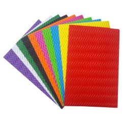 Hartie gumata A4, 3 mm, 10 coli/set, diverse culori, embosata valuri, Standard