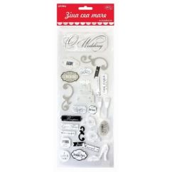 Accesorii creatie, abtibild, nunta, alb, Daco