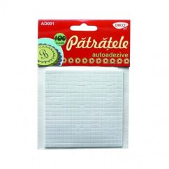 Accesorii creatie, patratele autoadezive, 5x5 m, 400 buc/set, alb, Daco