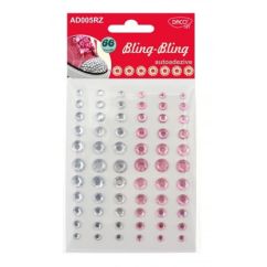 Accesorii creatie, imitatie diamante, 66 buc/set, roz, Daco