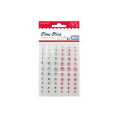 Accesorii creatie, imitatie diamante, 66 buc/set, roz, Daco