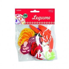 Accesorii creatie, legume, spuma autoadeziva, 60 buc/set, diferite culori, Daco