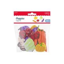 Accesorii creatie, legume, spuma autoadeziva, 60 buc/set, diferite culori, Daco