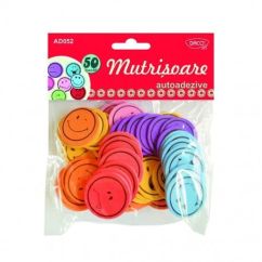 Accesorii creatie, mutrisoare, spuma autoadeziva, 50 buc/set, diferite culori, Daco