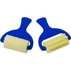 Trafalet lat, cu maner, plastic, 2 buc/set, albastru, Standard