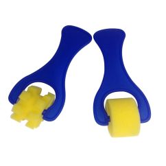 Trafalet lat, cu maner, plastic, 2 buc/set, albastru, Standard