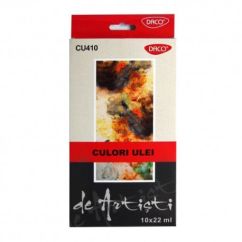 Culori ulei, 22 ml, 10 culori/set, Daco