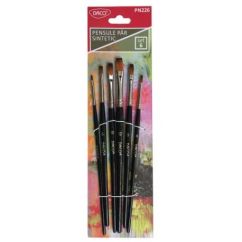 Pensule, par capra, varf drept, 6 buc/set, Daco