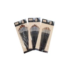 Pensule, par sintetic, varf rotund, 9 buc/set, Standard
