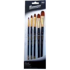 Pensule, par naylon, varf semirotund, 5 buc/set, Standard