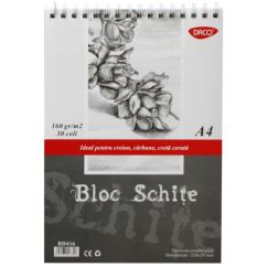 Bloc schite A4, 160 g/mp, 30 file, Daco