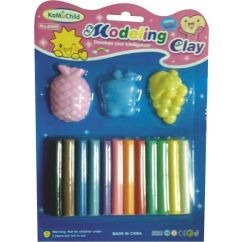 Set plastilina si sabloane, 174 g, 12 culori/set, diferite culori, Standard