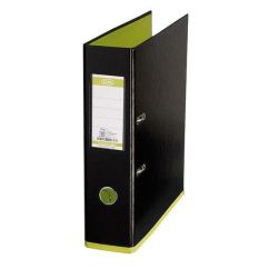 Biblioraft plastifiat int-ext A4, 80mm, negru/verde, Elba MyColour