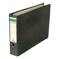 Biblioraft carton A3, landscape, 80mm, negru marmorat, Elba