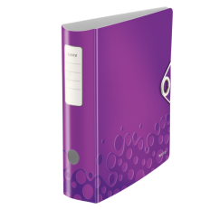 Biblioraft polyfoam A4, 75mm, 180 grade, mov metalizat, Leitz Active WOW