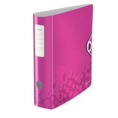Biblioraft polyfoam A4, 75mm, 180 grade, roz metalizat, Leitz Active WOW