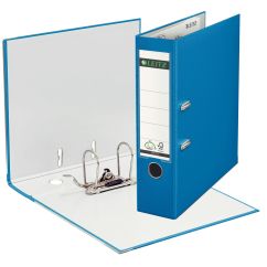 Biblioraft plastifiat A4, 80mm, 180 grade, albastru deschis, Leitz