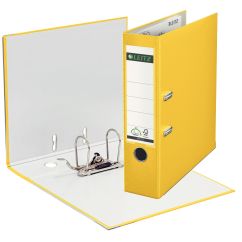 Biblioraft plastifiat A4, 80mm, 180 grade, galben, Leitz