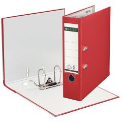 Biblioraft plastifiat A4, 80mm, 180 grade, rosu, Leitz
