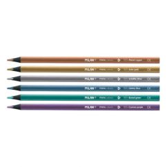 Creioane colorate, tip metalizat, 6 culori/set, diferite culori, Milan