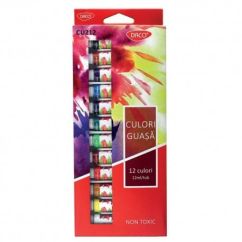 Culori guase, 12 ml, 12 culori/set, Daco