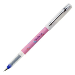 Stilou, penita fina, plastic, imprimeu Unicorn, Ecada