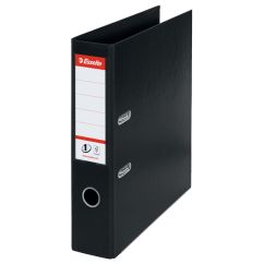 Biblioraft plastifiat int-ext A4, 75mm, negru, Esselte Standard No.1 Vivida