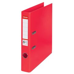 Biblioraft plastifiat int-ext A4, 50mm, rosu, Esselte Standard No.1 Vivida