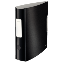 Biblioraft polyfoam A4, 75mm, 180 grade, negru satin, Leitz Active Style