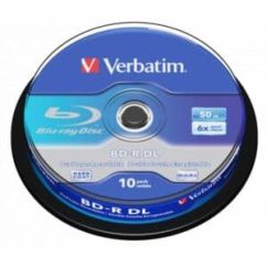 BD-R, 50GB, 6x, albastru, 10 buc/set, Verbatim