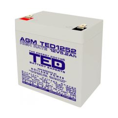 Acumulator stationar, 12V, 5.2Ah, High Rate F2 AGM VRLA, TED Electric