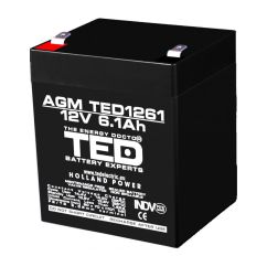 Acumulator stationar, 12V, 6.1Ah, F2 AGM VRLA, TED Electric