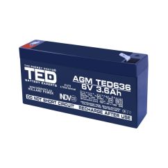 Acumulator stationar, 6V, 3.6Ah, F1 AGM VRLA, TED Electric