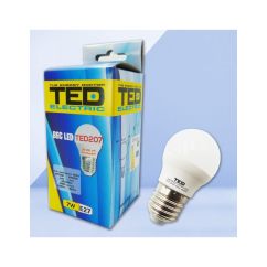 Bec LED, E27, G45, 230V, 7W, 6400K, 560lm, lumina rece, TED Electric