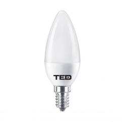 Bec LED, E14, C37, 230V, 7W, 2700K, 530lm, lumina calda, TED Electric