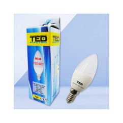 Bec LED, E14, C37, 230V, 7W, 6400K, 530lm, lumina rece, TED Electric