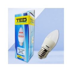 Bec LED, E27, C37, 230V, 7W, 6400K, 530lm, lumina rece, TED Electric