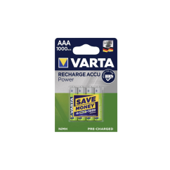 Acumulatori AAA (R3), 1.2V, 1000mAh, Ni-MH,  4 buc /set, Varta