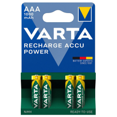 Acumulatori AAA (R3), 1.2V, 1000mAh, Ni-MH,  4 buc /set, Varta