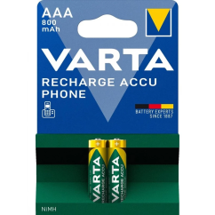 Acumulatori AAA (R3), 1.2V, 800mAh, Ni-MH, 2 buc/set, Varta Phone